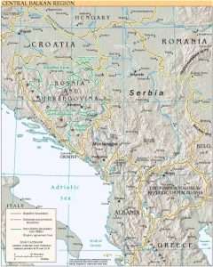 Map of the Central Balkans.